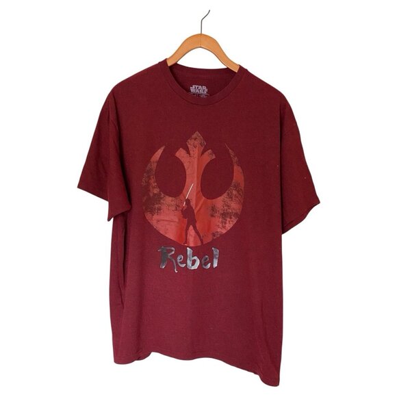 Star Wars Maroon T-Shirt Rebel Alliance Resistance Size XL Lucas Films - Picture 1 of 10